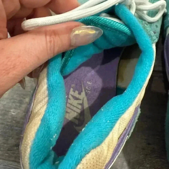 Vintage Nike 1970 Teal Purple Leather Women's Sneakers Size 6.5 KOREA Cycling - Picture 6 of 11